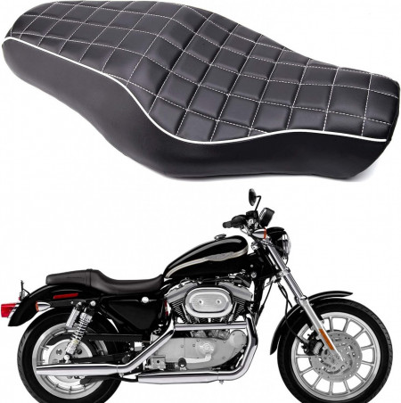 Perna pentru scaunul motocicletei KEEPDSGN, piele sintetica/spuma, negru, 2 locuri, - Img 1