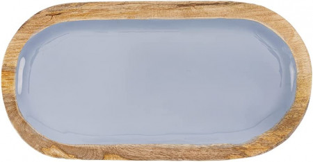 Platou oval COLECTIA CHEF, lemn, albastru, 35.5 x 18 x 2.5 cm
