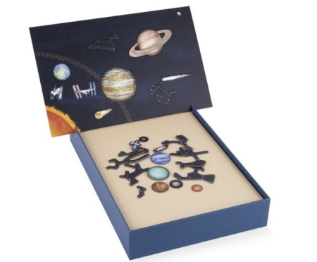 Puzzle magnetic Sistemul solar, Apli Kids, 28 x 18 cm, 27 piese