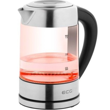 RESIGILAT - Cana fierbator din sticla ECG RK 1777 iluminare colora, 1,7 L, 2200 W, LED