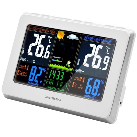 RESIGILAT - Statie meteo interior-exterior GoGEN ME 3257, senzor extern fara fir, LCD color