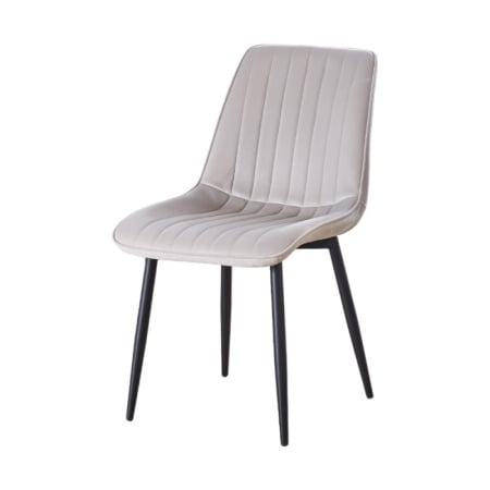 Scaun living AB176, catifea, picioare metalice, 88x47x42 cm, sarcina maxima 100 kg, bej