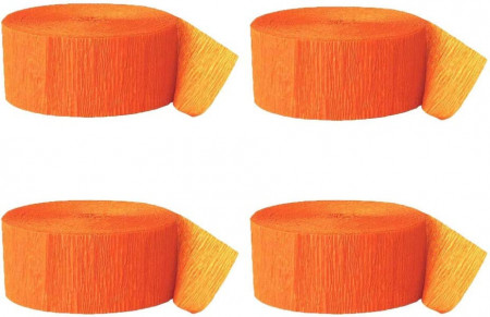 Set 12 role de hartie creponata ZYOOO, portocaliu, 25 m
