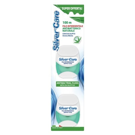 Set 2 Ata dentara Silver Care 2x50 mt Menta si Eucalipt Vegan