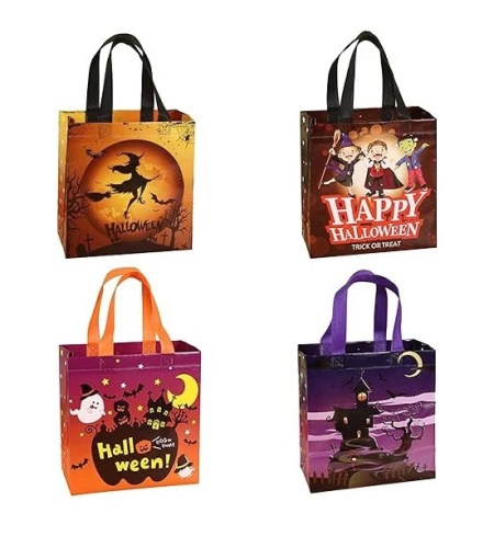 Set 4 pungi de Halloween, Lxgkrel, textil, multicolor, 22 x 23 x 11 cm