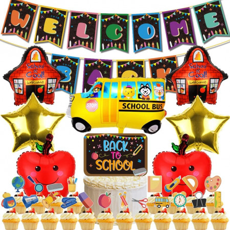 Set "Back to School" Hilloly, hartie, multicolor, 29 piese