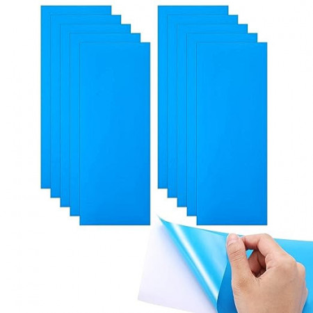 Set de 10 plasturi adezivi pentru reparatii piscine Yunlex, PVC, albastru, 25,5 x 10 cm