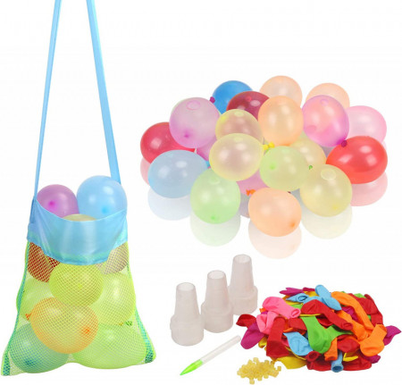 Set de 1000 de baloane si 3 injectoare pentru apa ZERHOK, latex/plastic, multicolor - Img 1