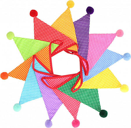 Set de 12 decoratiuni suspendate jijAcraft, textil, multicolor, 17 x 19 cm