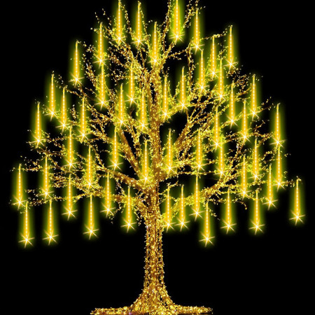 Set de 2 instalatii de Craciun Grandisk, 144 LED-uri, alb cald, 6,3 m