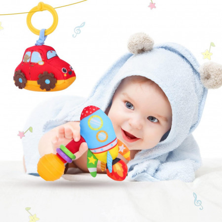 Set de 2 jucarii senzoriale Montessori pentru bebelusi RXYYOS, plus/plastic, multicolor, 0-9 luni, 12 x 14 x 4 cm