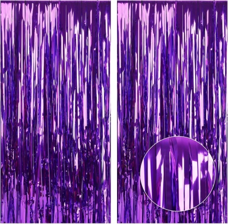 Set de 2 perdele pentru cabina foto Jodsen, folie, violet, 100 x 200 cm