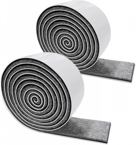 Set de 2 role adezive pentru tampoane de protectie mobilier Tarocat, pasla, gri, 150 x 5 cm