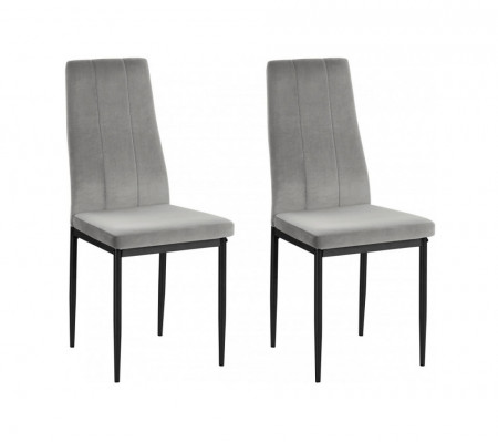 Set de 2 scaune Kelly - catifea gri/metal - Img 1