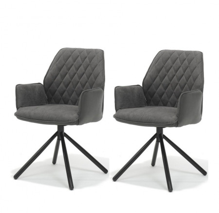 Set de 2 scaune tapitate Coleshill, antracit/negru, 89 x 62 x 59 cm - Img 1
