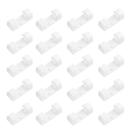 Set de 20 cleme pentru cabluri Cclkhy, plastic, alb, 30 x 11 mm