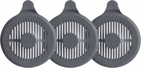 Set de 3 filtre pentru scurgere MR.SIGA, silicon, gri, 12,9 cm