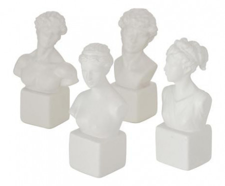 Set de 4 figurine Palatin II, ceramica, alb, 5 x 3 x 10 cm - Img 1