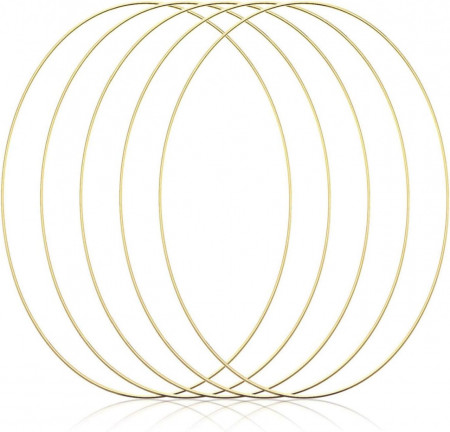 Set de 4 inele pentru proiecte DIY RIFNY, metal, auriu, 25 cm