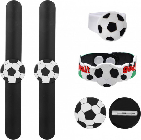 Set de 5 accesorii pentru petreceri cu tematica fotbal Bavooty, plastic, alb/negru