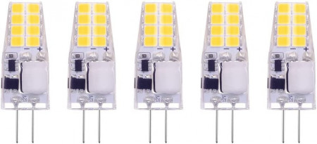 Set de 5 becuri G4 Terrarrell, LED, alb rece, 37 x 12,6 mm, 180 lumeni - Img 1