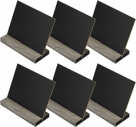 Set de 6 mini table pentru mesaje Hwtcjx, lemn, negru, 15,3 x 12,7 cm
