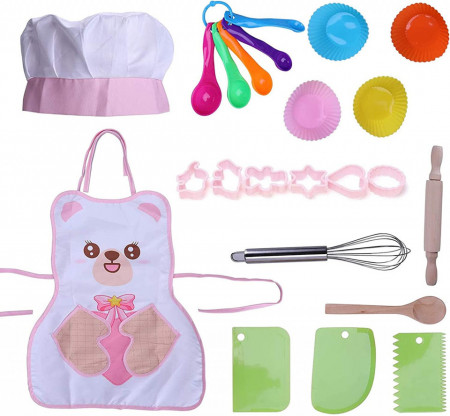 Set de accesorii pentru copiii-bucatari Adadad, textil/metal/plastic, multicolor, 24 piese - Img 1