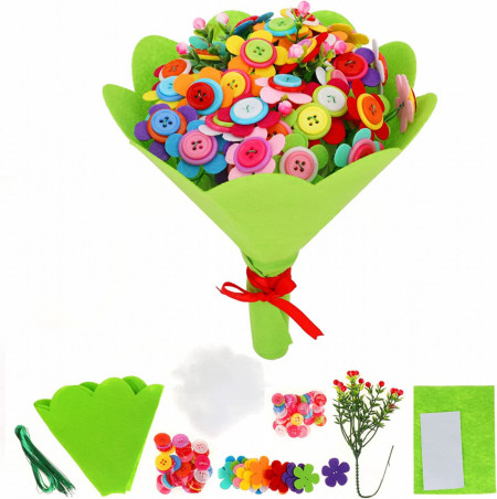 Set de creatie buchet de flori Pwsap, hartie/plastic, multicolor, 23,8 x 19 cm - Img 1