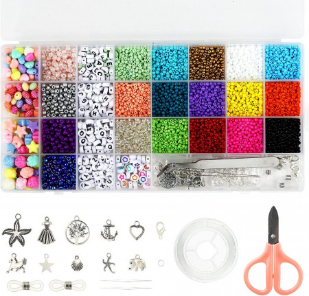 Set de creatie pentru bijuterii Naler, 5850 piese, plastic/metal, multicolor, 26 x 13,2 cm - Img 1