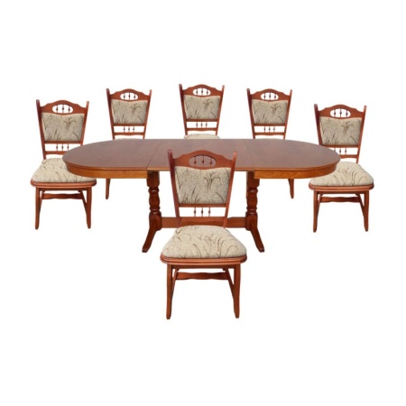 Set masa extensibila EURO 2 cu 6 scaune, Cires
