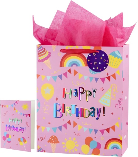 Set punga cadou si o felicitare Loveinside, hartie/matase, multicolor, 39,4 x 31,8 x 14,6 cm