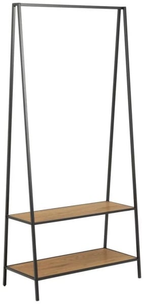 Stand pentru haine Coogee II, MDF/metal, maro/negru, 77 x 165 x 37 cm