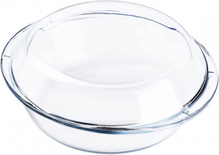 Tava de copt cu capac Husanmp , rotund, sticla, transparent, 0,5 L, 17,5 cm