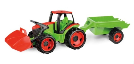 Tractor cu remorca Lena din plastic Gigant verde 108 cm