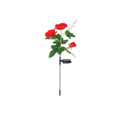 Trandafir Creny, LED, cu incarcare solara, plastic, alb/rosu, 48 cm - Img 1
