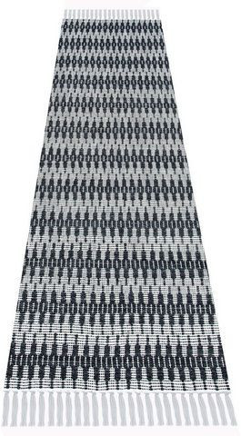 Traversa Timbers, textil, alb/negru, 67 x 230 cm