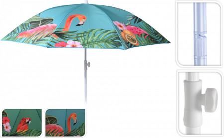 Umbrela pentru plaja Tropical Karll, 160x200 cm, multicolor - Img 1