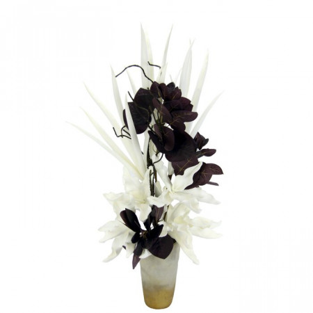 Vaza cu floare artificială, ceramica, 80 x 30 x 28 cm - Img 1