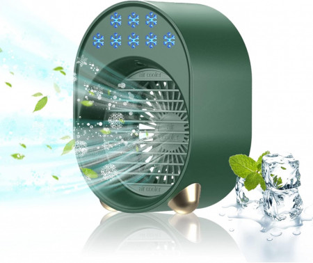 Ventilator portabil Bseical, plastic, verde, 9.3 x 13.6 x 17.8 cm