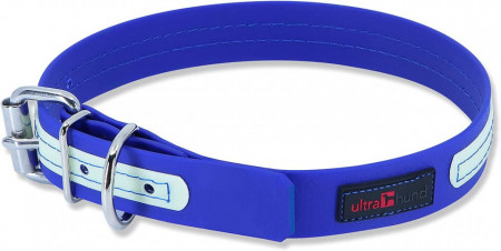 Zgarda reglabila pentru caine Ultrahund, polimer/metal, albastru, 31-39 cm