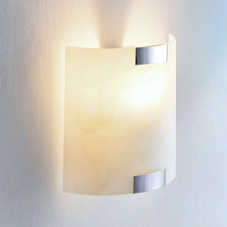 Aplica de perete Quentin, LED, sticla/metal, alb/crom, 20 x 20 x 8,4 cm - Img 1