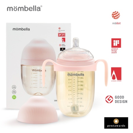 Biberon Anticolici Mombella Breast-Like, 300ml, Tetina 360Ãƒâ€šÃ‚Â° XL Flux Consistent, PPSU, Old Roze