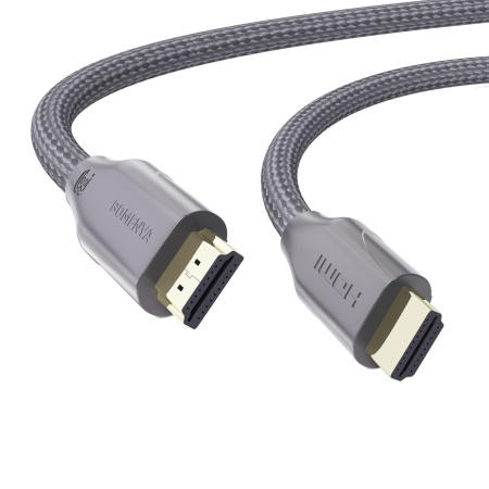 Cablu HDMI 2.1 Bomenya, nailon/metal, gri/auriu, 3,2 m, 8K