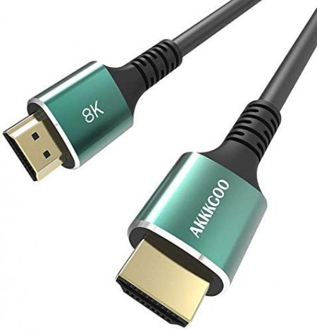 Cablu HDMI 2,2 AKKKGOO, 8K, negru/verde, 1 m