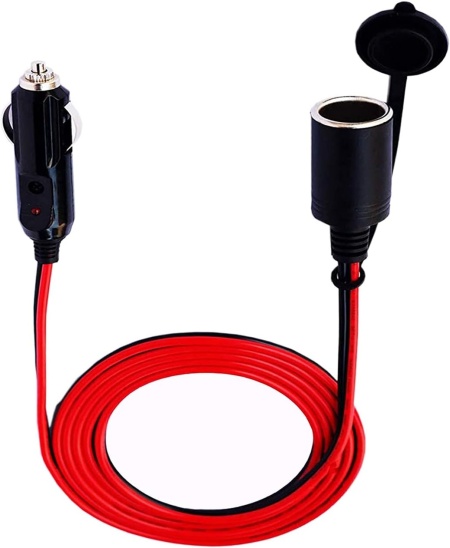 Cablu prelungitor pentru bricheta auto Dongge, cupru/plastic, rosu/negru, 2 m