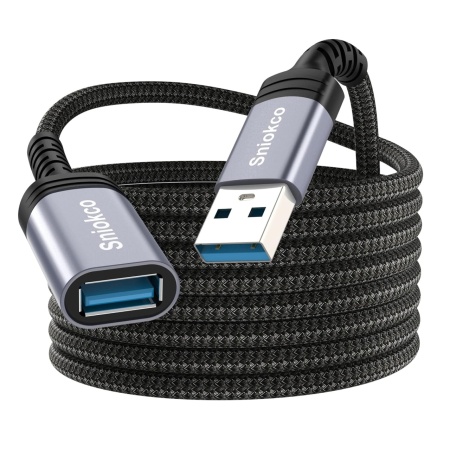 Cablu USB 3.0 Sniokco, metal/nailon, negru, 2 m