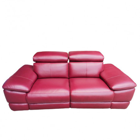 Canapea recliner de 3 persoane Places of Style, 180 x 100 x 45 cm, lemn/metal/ piele, burgundy - Img 1