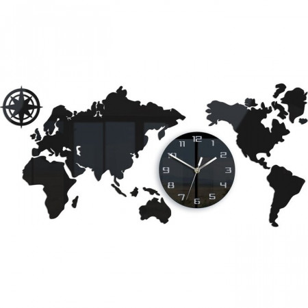 Ceas de perete Schrader XXL 80, alb/negru, 80 x 40 x 5 cm - Img 1