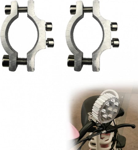 Clema cu suruburi pentru suport de far la motocicleta Kiuiom, aluminiu, argintiu