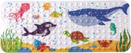 Covoras de baie pentru copii Funrelaxer, PVC, multicolor, 100 x 40 cm